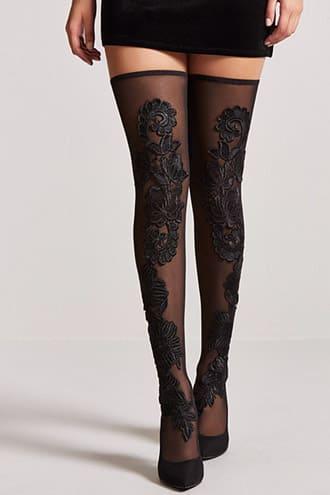 Forever21 Sheer Mesh Over-the-knee Boots
