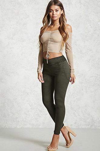 Forever21 Faux Suede Foldover Leggings