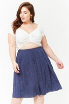 Forever21 Plus Size Polka Dot Pleated Skirt