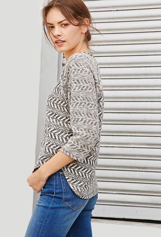 Forever21 Chevron-patterned Raglan Top