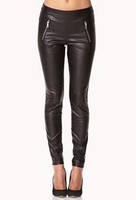 Forever21 Zip Pocket Faux Leather Pants