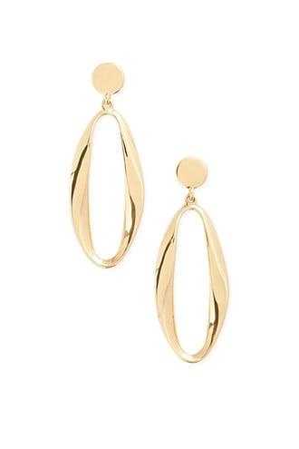 Forever21 Wavy Oval Drop Earrings