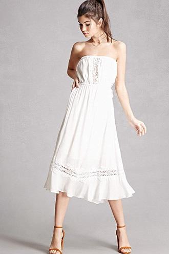Forever21 Lush Strapless Crochet Dress