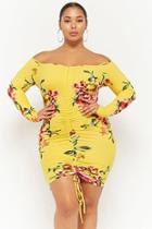 Forever21 Plus Size Floral Ruched Dress