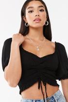 Forever21 Ruched Smocked Crop Top
