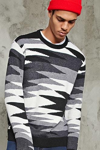 Forever21 Abstract Pattern Woolen Sweater
