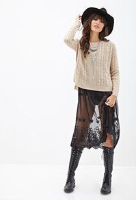 Forever21 Boxy Cable Knit Sweater