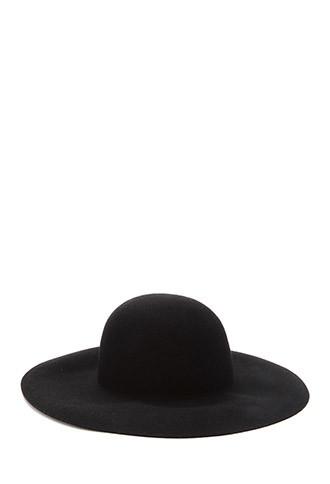 Forever21 Women's  Black Wool Floppy Hat