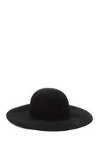 Forever21 Women's  Black Wool Floppy Hat