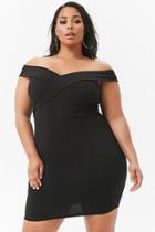 Forever21 Plus Size Off-the-shoulder Mock Surplice Mini Dress