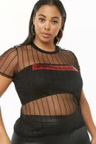 Forever21 Plus Size Sheer Imperfectly Perfect Graphic Top