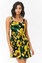 Forever21 Fit & Flare Sunflower Mini Dress