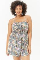 Forever21 Plus Size Striped & Floral Romper