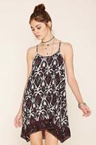 Forever21 Women's  Cream & Black Ornate Print Cami Dress