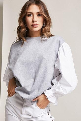 Forever21 Poplin Sleeve Top