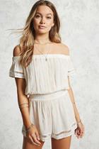 Forever21 Off-the-shoulder Smocked Romper