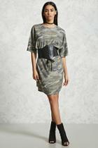 Forever21 Belted Camo T-shirt Dress