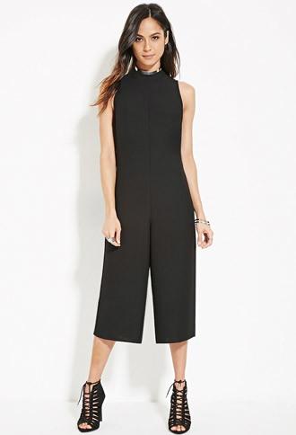 Forever21 Women's  High-neck Capri Jumpsuit