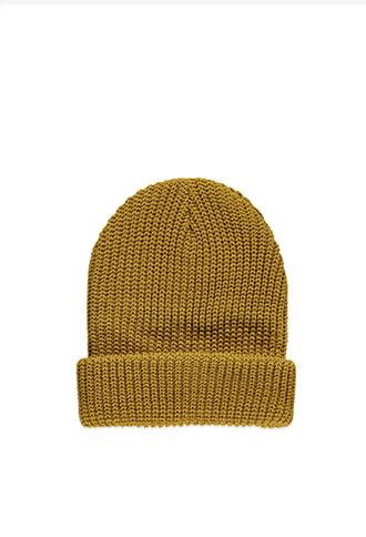 Forever21 Ribbed Fold-over Beanie (mustard)