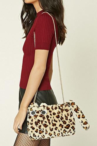 Forever21 Leopard Print Cat Crossbody