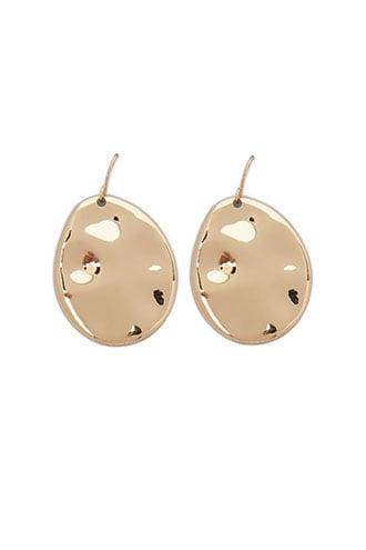 Forever21 Hammered Oval Drop Earrings
