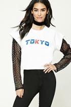 Forever21 Tokyo Graphic Raw-cut Top