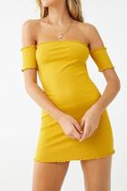 Forever21 Off-the-shoulder Ribbed Mini Dress