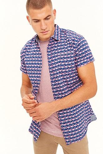 Forever21 Drill Clothing Flamingo Print Shirt