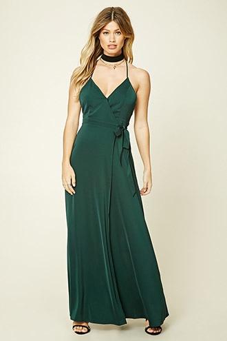 Forever21 Women's  Surplice-front Maxi Dress