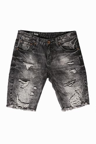 Forever21 Elwood Distressed Mineral Wash Denim Shorts