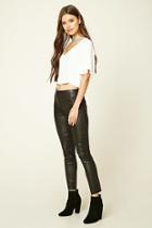 Forever21 Women's  Black Faux Leather Pants