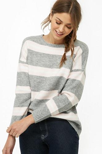 Forever21 Striped Brushed Knit Sweater