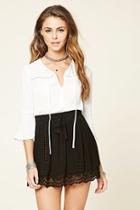 Forever21 Crinkled Crochet-trim Skirt