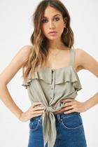 Forever21 Flounce Tie-front Top