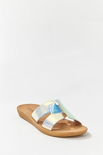 Forever21 Iridescent Glitter Slide Sandals