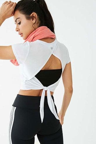 Forever21 Active Cutout Tie-hem Crop Top