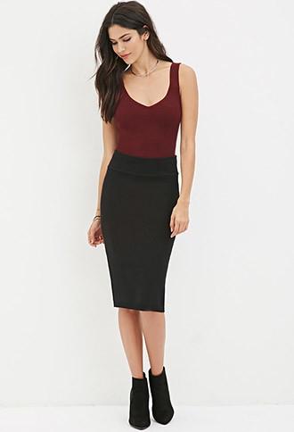 Forever21 Women's  Sweater-knit Pencil Skirt