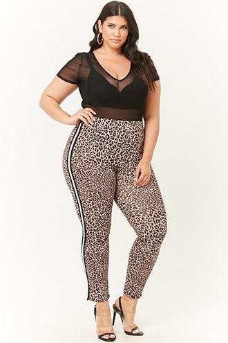 Forever21 Plus Size Pink Clove Leopard Print Leggings