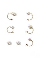 Forever21 Faux Pearl & Cuff Earring Set