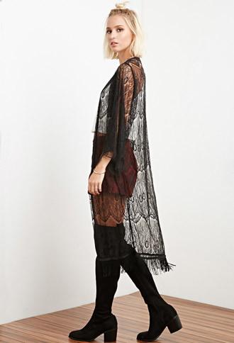 Forever21 The Allflower Eyelash Lace Kimono