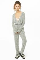 Forever21 Marled Knit Surplice Jumpsuit