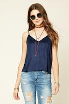 Forever21 Women's  Navy Faux Suede Cami