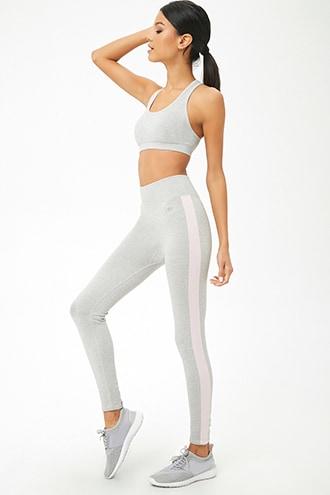 Forever21 Active Marled Striped Leggings