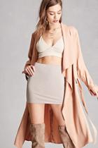 Forever21 Women's  Taupe Stretch Knit Mini Skirt