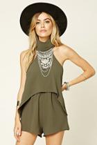 Forever21 Women's  Reverse High Neck Romper