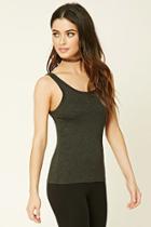 Forever21 Women's  Charcoal Heather Scoop Back Tank