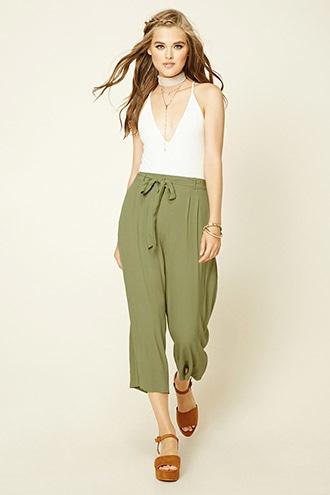 Forever21 Women's  Belted Gaucho Capris