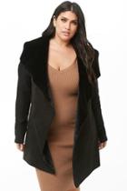Forever21 Plus Size Draped Faux Fur-trim Jacket