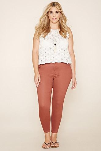 Forever21 Plus Women's  Mauve Plus Size Skinny Jeans