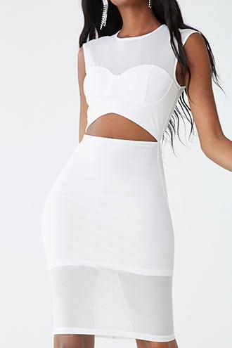 Forever21 Mesh Bustier-inspired Cutout Dress